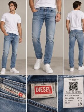 Men's Diesel Slim Fit Light Blue Jeans 34x30
